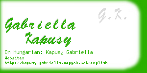 gabriella kapusy business card